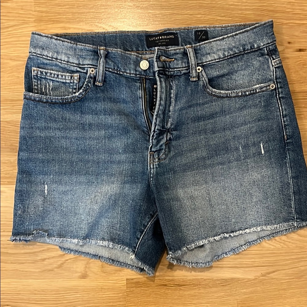 Lucky Brand Blue Jean Shorts with Distressed Details